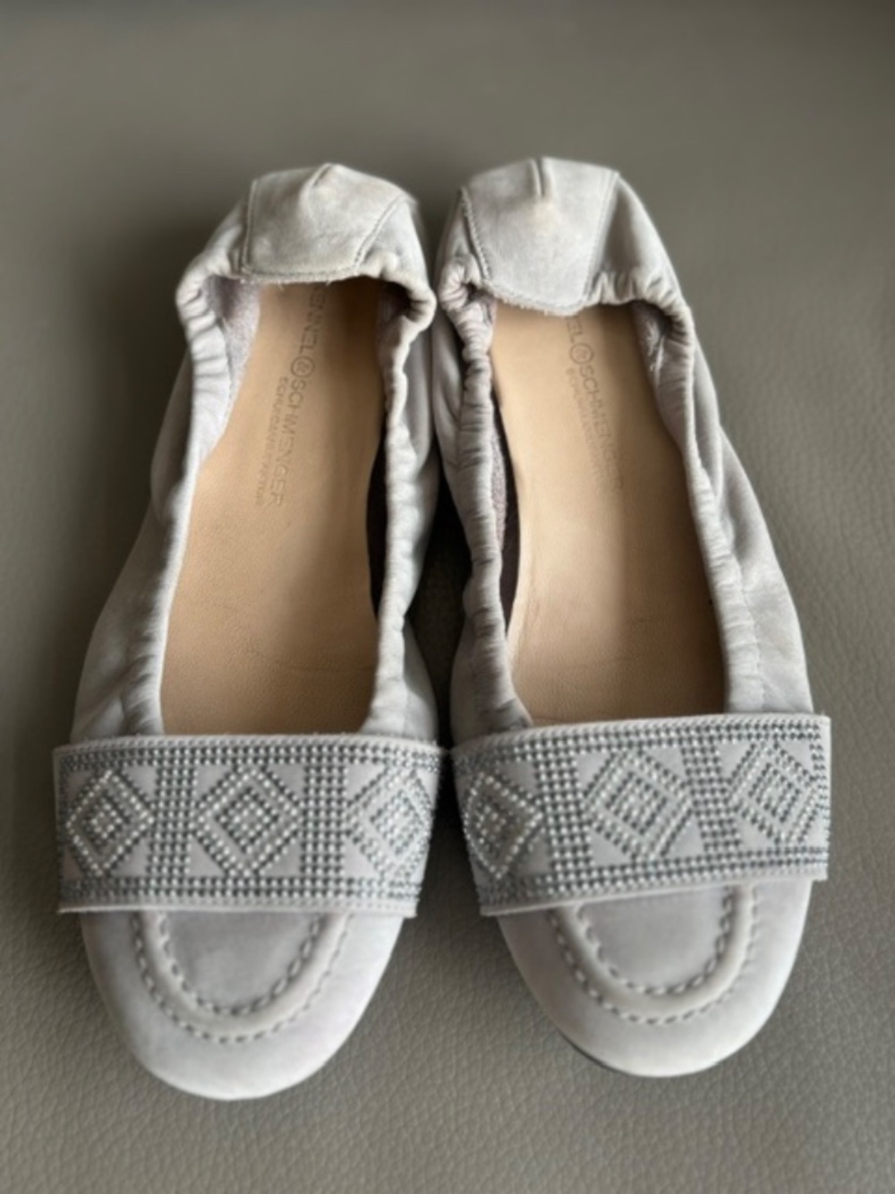 KENNEL & SCHMENGER Women's sz US 6.5-7 ballerina flats grey Nubuk leather